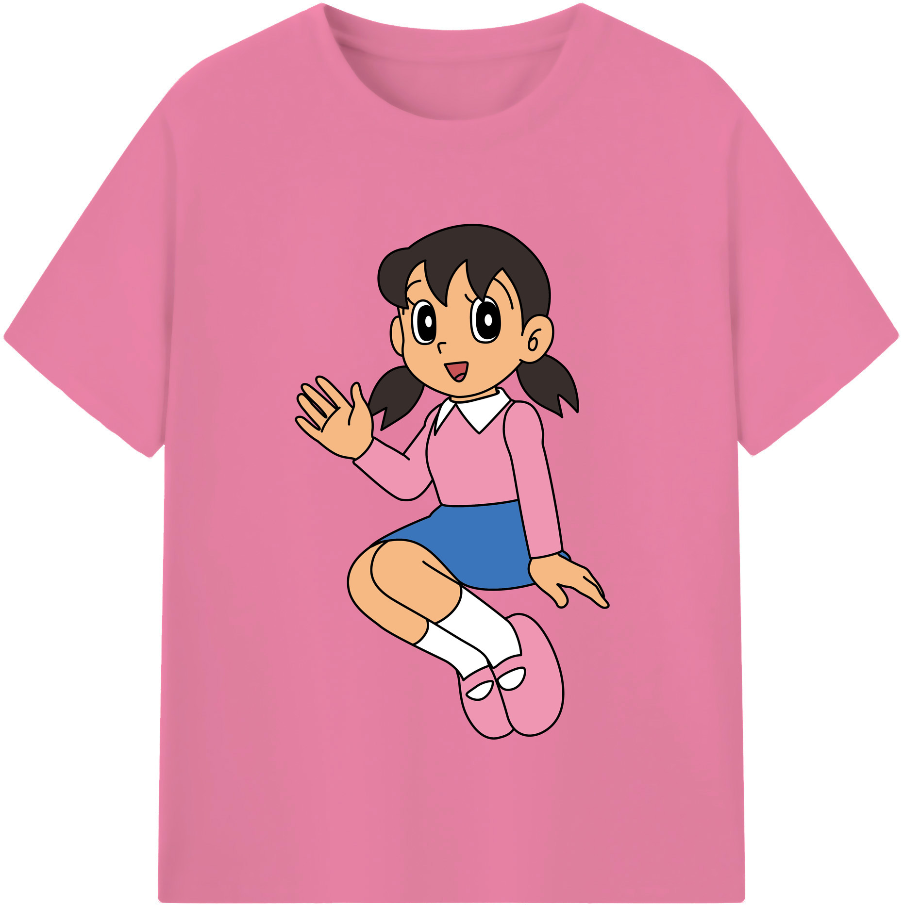 （画像用） ドラえもん みなもと しずか Doraemon Shizuka Minamoto 綿100％半袖Tシャツ（フロントプリント）